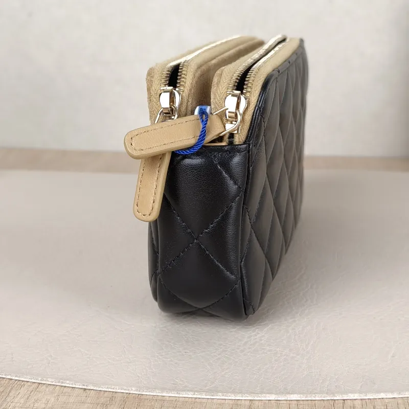 Chanel Crossbody Bag shopping bag Black · Beige Suede Mini 18 × 4 × 10 cm — detail view 10 of 14