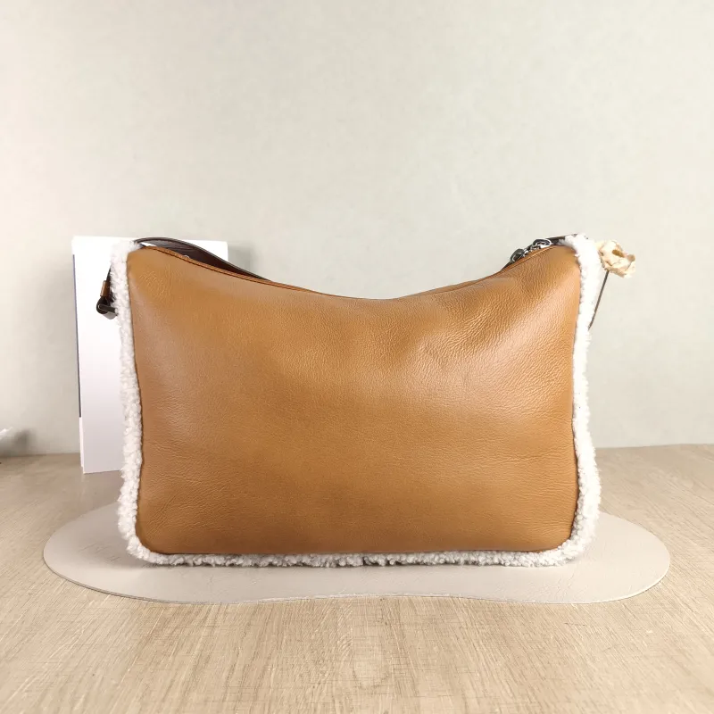 PRADA Crossbody Bag Messenger Bag Crossbody Bag Brown Lambskin · One Size 34 × 12 × 25 cm — cover view 2 of 5