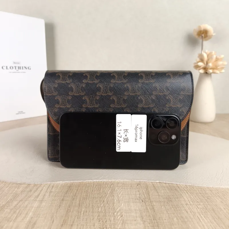 CELINE Crossbody Bag TRIOMPHE Clutchwoc Monogram PVC One Size 20 × 6 × 12 cm — cover view 4 of 6