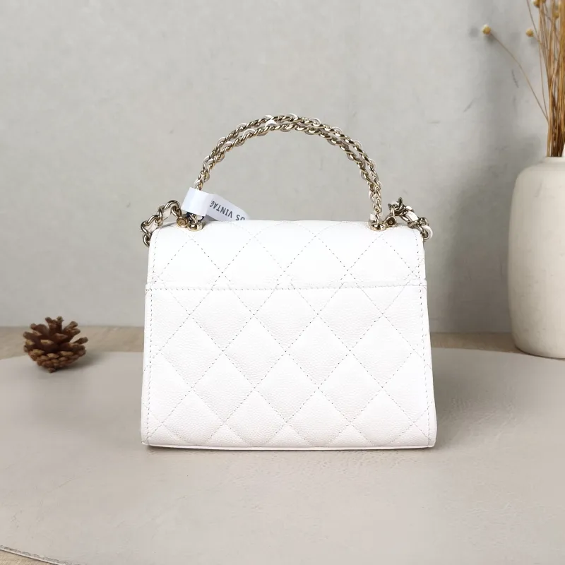Chanel Crossbody Bag kelly White Gold Grained Calfskin nano 15 × 5 × 11 cm — cover view 2 of 6