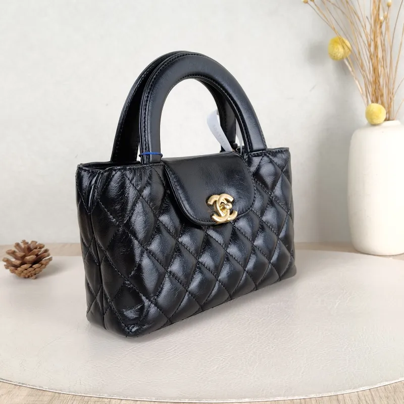 Chanel Shoulder Bag Kelly Black Waxed Leather Small 19 × 7 × 13 cm — cover view 4 of 5