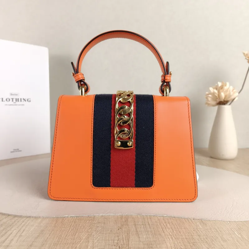 GUCCI Crossbody Bag Sylvie Edition Red Calfskin Mini 20 × 8 × 14 cm — cover view 3 of 5