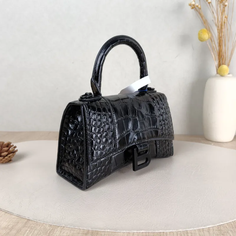 BALENCIAGA Crossbody Bag Hourglass Hourglass Bagsoblack Black Calfskin Mini 19 × 5 × 12 cm — cover view 4 of 5