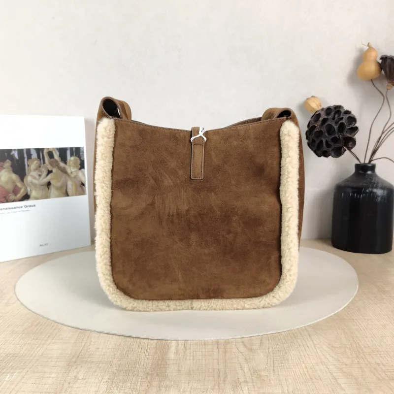 SAINT LAURENT Shoulder Bag LE 5 À 7 Hobo Brown Suede Small 22 × 8.5 × 23 cm — cover view 4 of 6