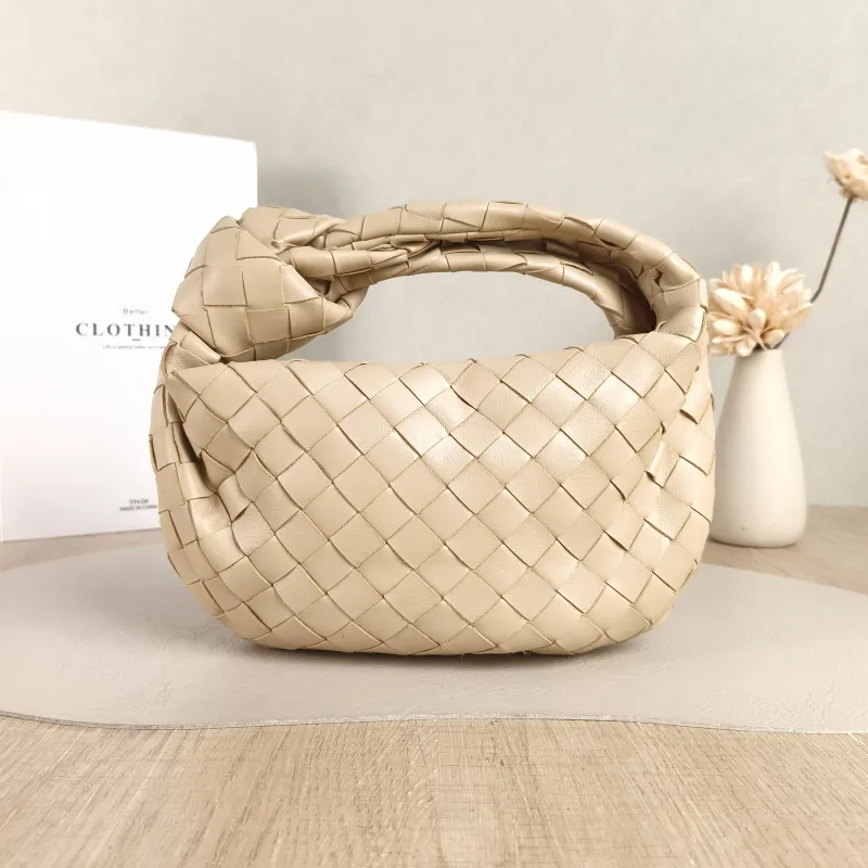 Bottega Veneta Top Handle Bag Jodie Beige Lambskin Mini 28 × 8 × 23 cm — cover view 3 of 5