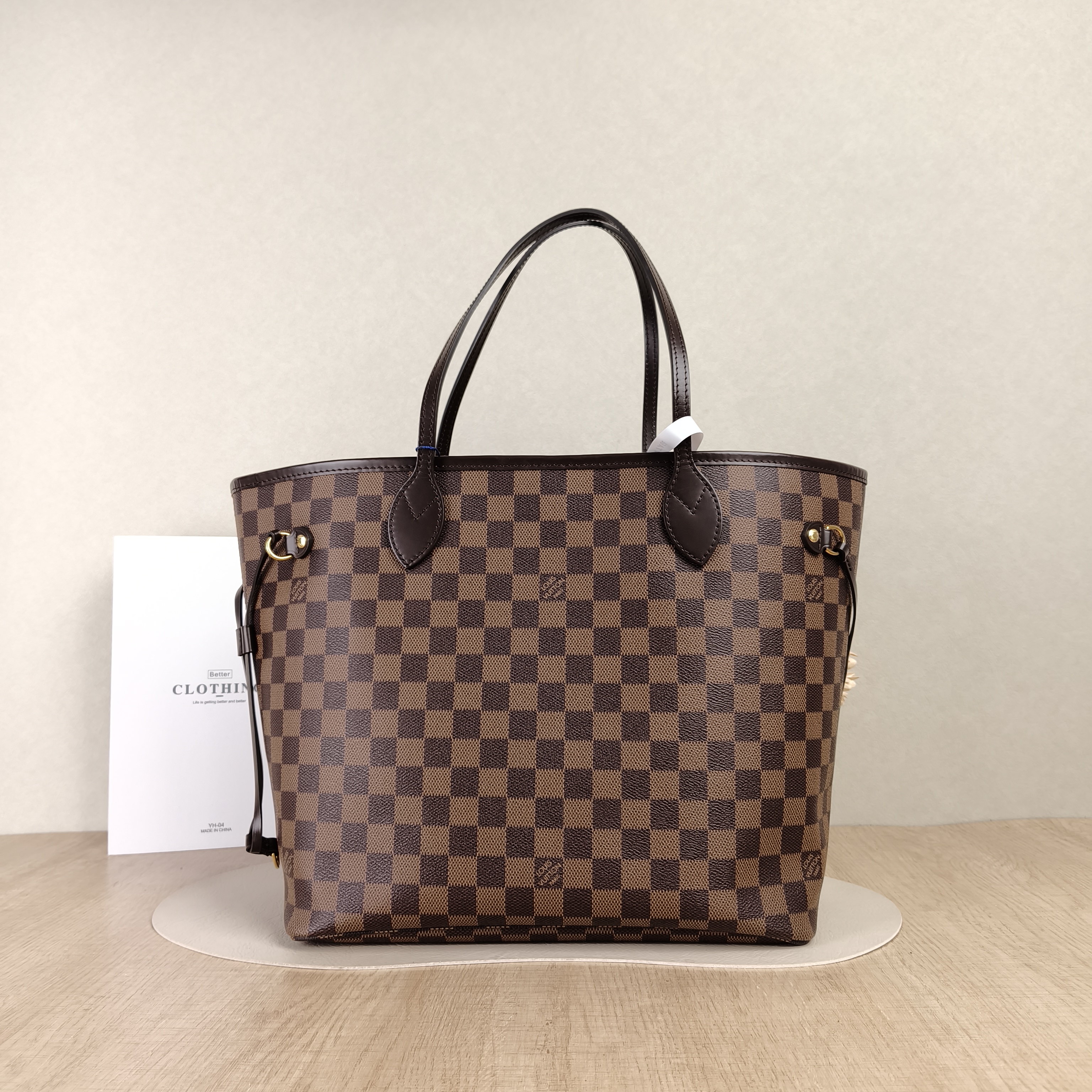 Louis Vuitton Shoulder Bag Neverfull Damier Ebene PVC Medium31 × 14 × 28 cm