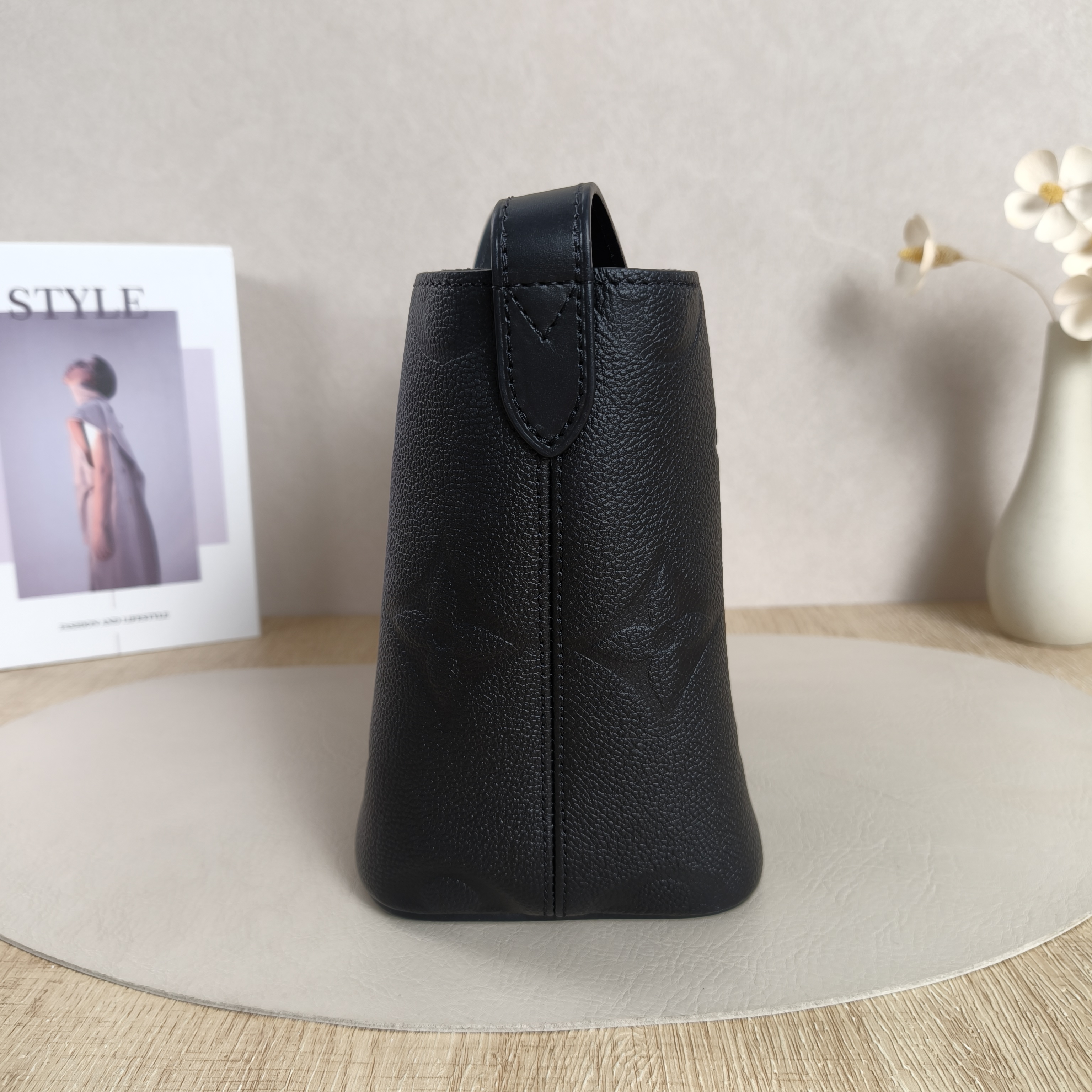 Louis Vuitton Top Handle Bag ALL IN BB Black Monogram Empreinte Embossed Calfskin BB18 × 12 × 16 cm — cover view 3 of 12
