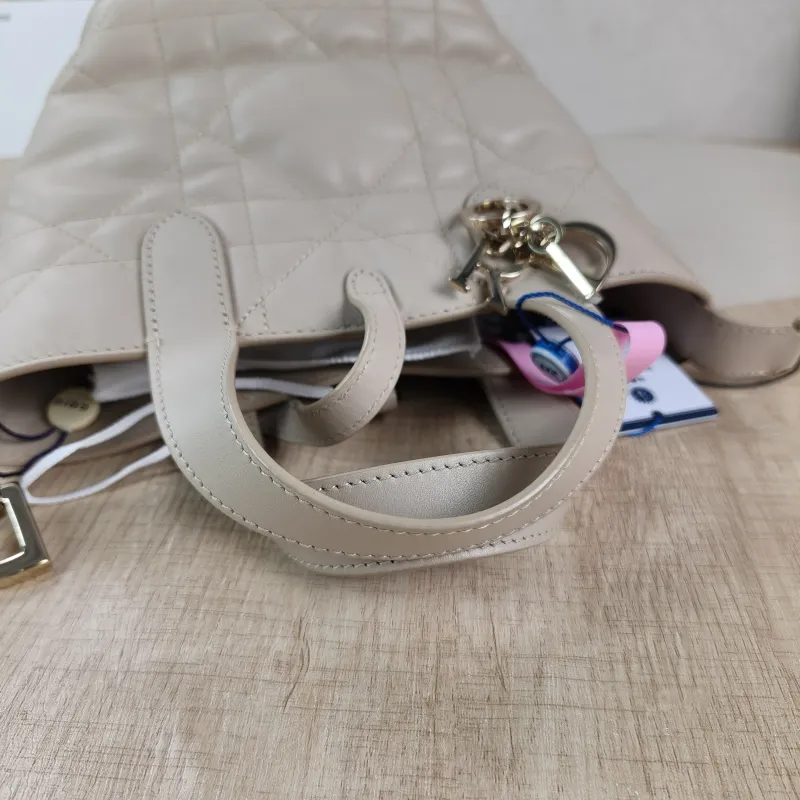 DIOR Top Handle Bag TOUJOURS Edition Beige Calfskin Mini 13 × 12 × 15 cm — detail view 9 of 13