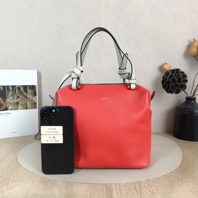 CELINE Crossbody Bag Crossbody Bag Red Calfskin One Size 23.5 × 10 × 23 cm — cover view 2 of 6