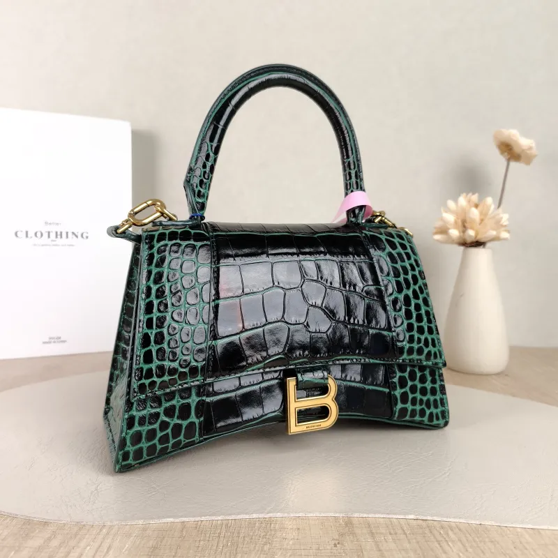 BALENCIAGA Crossbody Bag Hourglass Hourglass Bag Green Calfskin Small 23 × 10 × 14 cm — cover view 4 of 5
