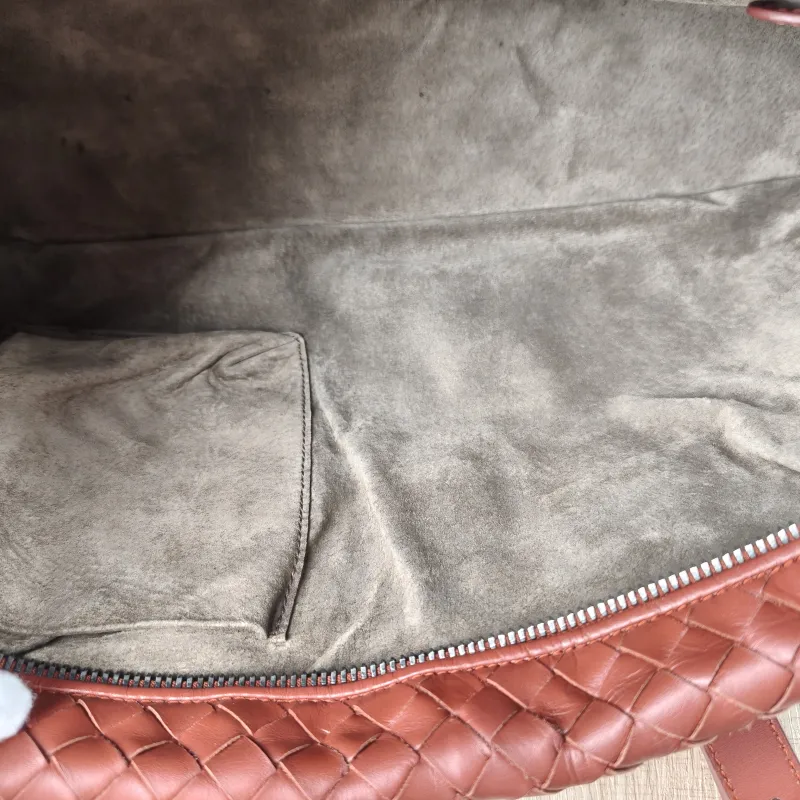 Bottega Veneta Top Handle Bag Woven Top Handle Bag Brown Calfskin One Size 34 × 16 × 20 cm — detail view 6 of 13