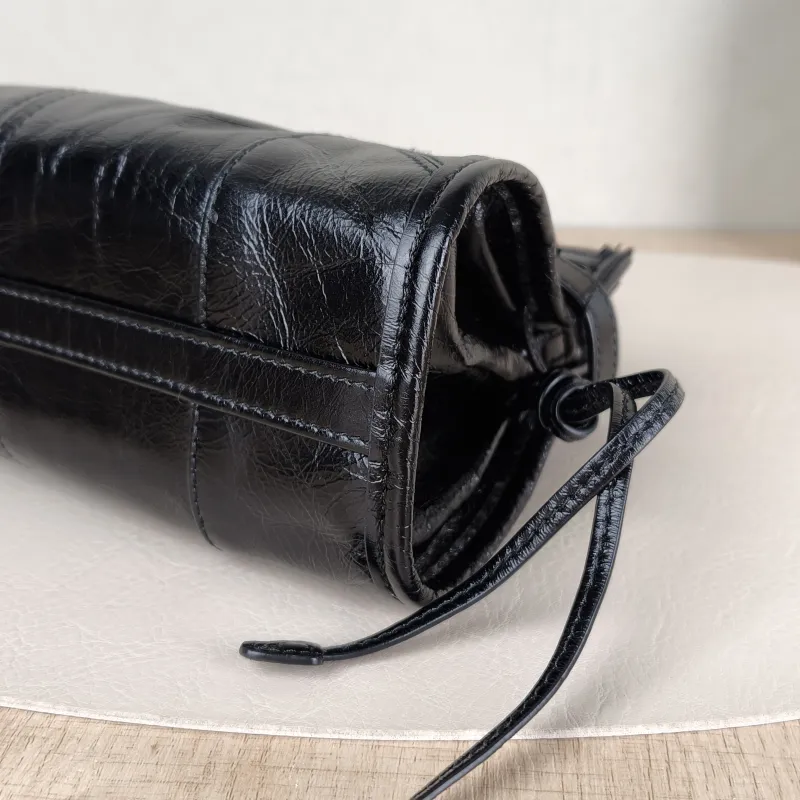 PRADA Shoulder Bag Bonnie Soft Lux Black Waxed Leathermini23.5 × 9 × 12 cm — detail view 3 of 13