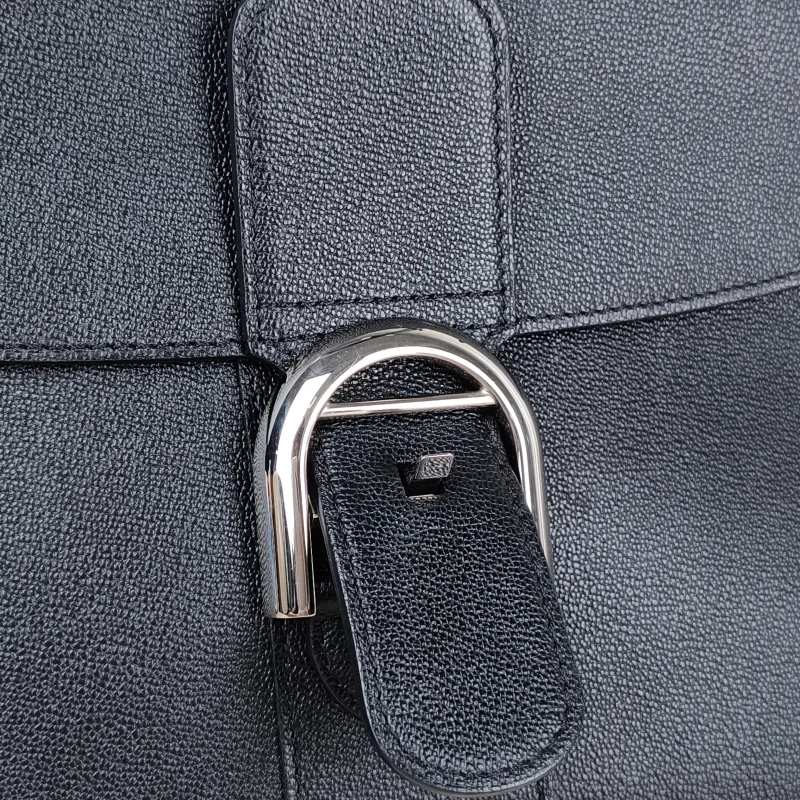 DELVAUX Top Handle Bag Brillant Black Calfskin Medium 29 × 15 × 22 cm — detail view 10 of 13