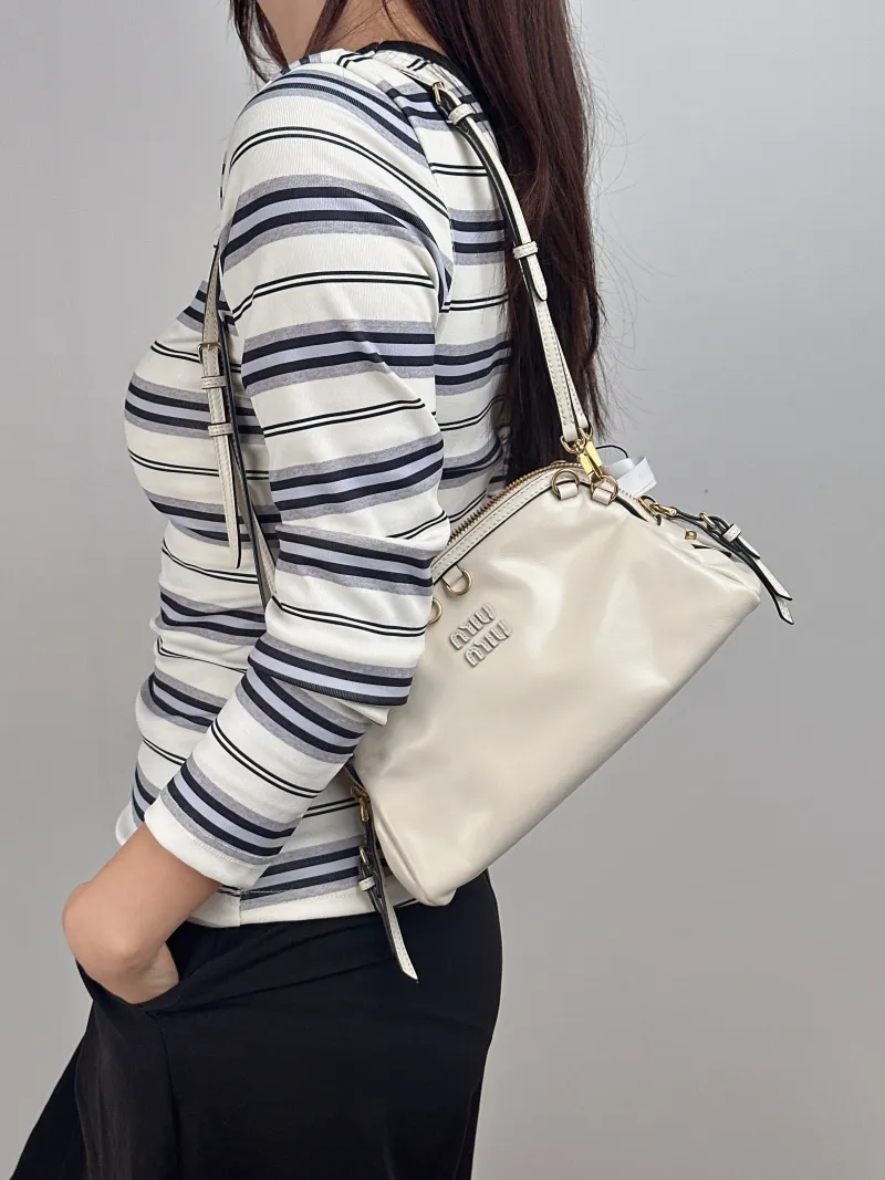 Miumiu Shoulder Bag Caprice White Calfskin One Size 24 × 8.5 × 14 cm — on-model view 1 of 2