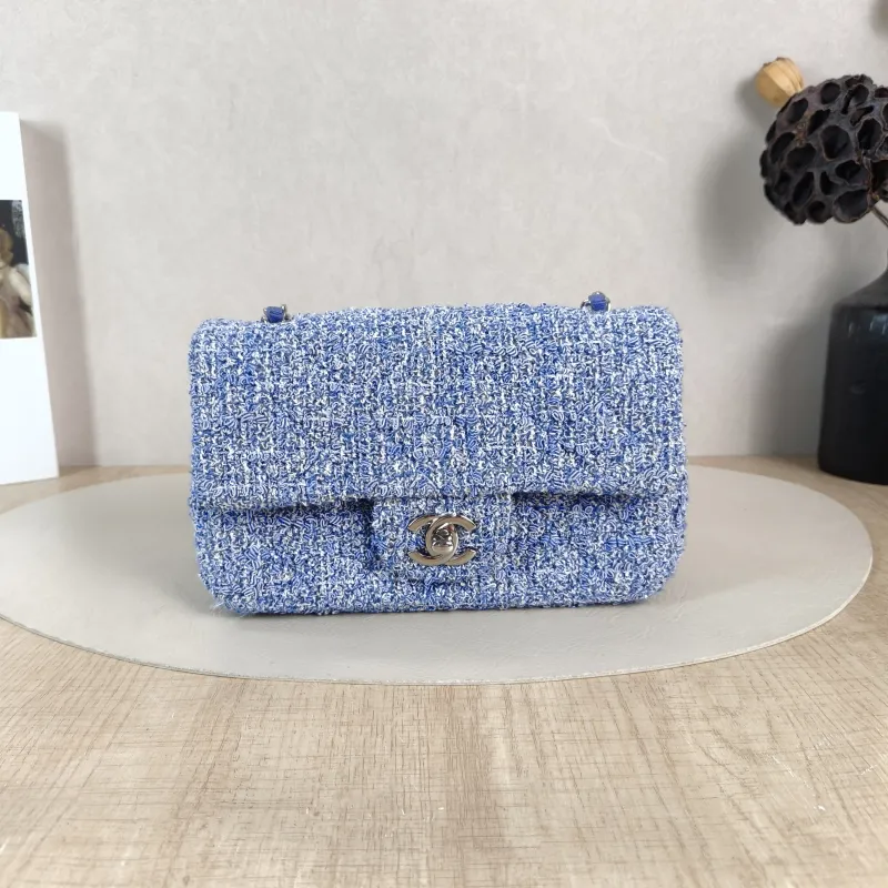 Chanel Crossbody Bag Classic Flap Large Mini CF Mini Blue mini 20 × 6 × 12 cm