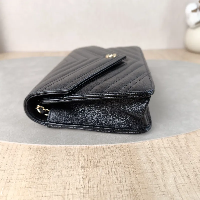 Chanel Crossbody Bag Classic Flap WOC CF WOCWOC Bag Black Calfskinmini19.2 × 3.5 × 12.3 cm — detail view 5 of 12