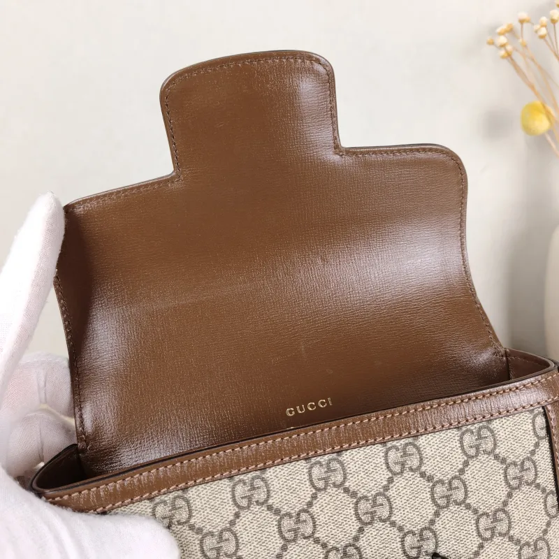 GUCCI Crossbody Bag Horsebit 1955 Horsebit Small Monogram PVC Small 20.5 × 5 × 14.5 cm — detail view 5 of 12