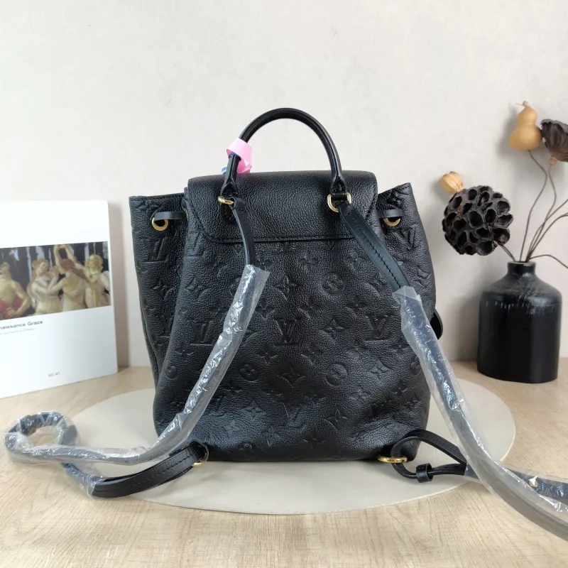 Louis Vuitton Backpack Montsouris Backpack Black Monogram Empreinte Embossed Calfskin Small 27.5 × 14 × 33 cm — cover view 5 of 5