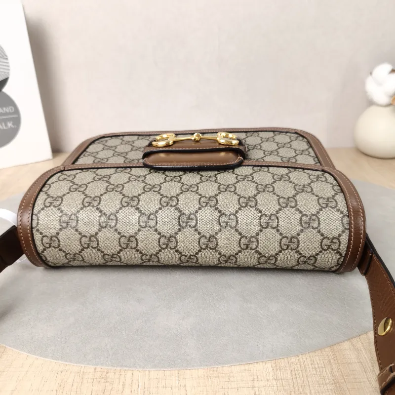 GUCCI Shoulder Bag Horsebit 1955 Horsebit Medium Monogram PVC Medium25 × 8 × 18 cm — detail view 10 of 14