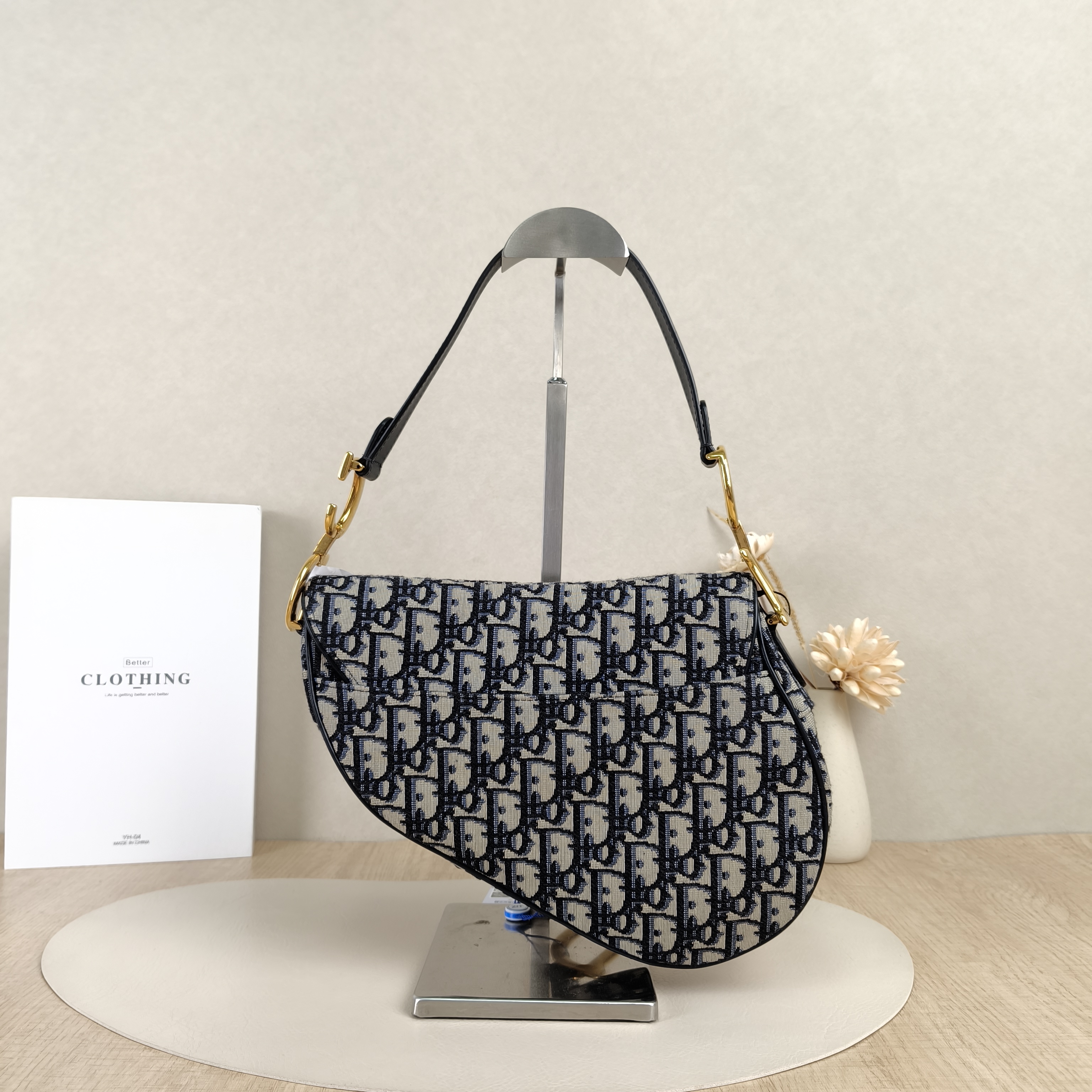 DIOR Crossbody Bag Saddle Shoulder Strap Edition Blue Canvas25.5 × 6.5 × 20 cm — cover view 2 of 8