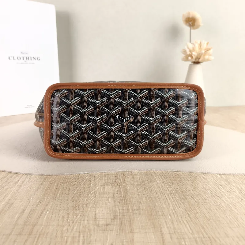 GOYARD Top Handle Bag ANJOU Shopping Tote Brown Calfskin Mini 19.5 × 9 × 19.5 cm — cover view 3 of 5