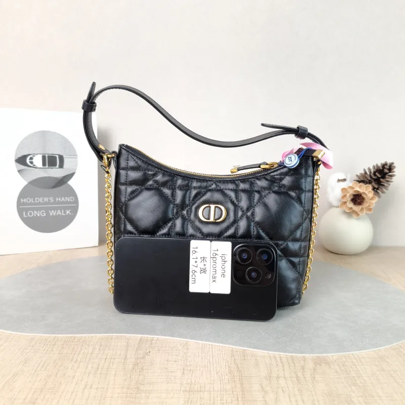 DIOR Shoulder Bag Miss Caro Chain Bag Black Lambskin Mini 19 × 7 × 14 cm — cover view 3 of 6