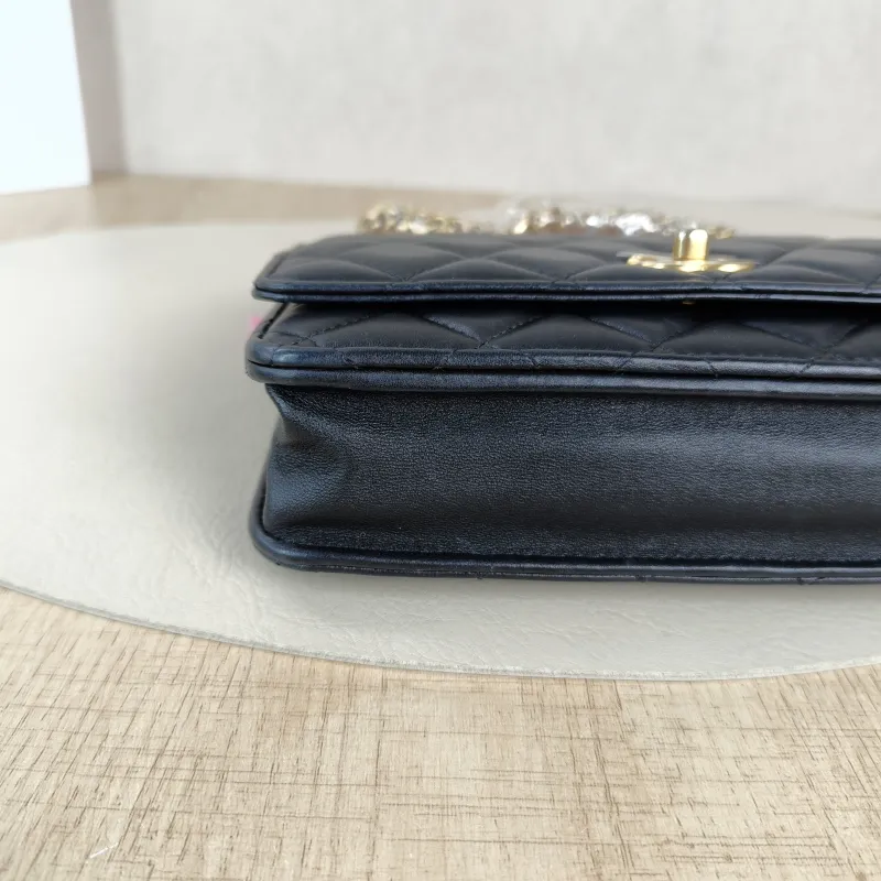 Chanel Crossbody Bag woc Black Lambskinmini19.2 × 3.5 × 12.3 cm — detail view 5 of 11