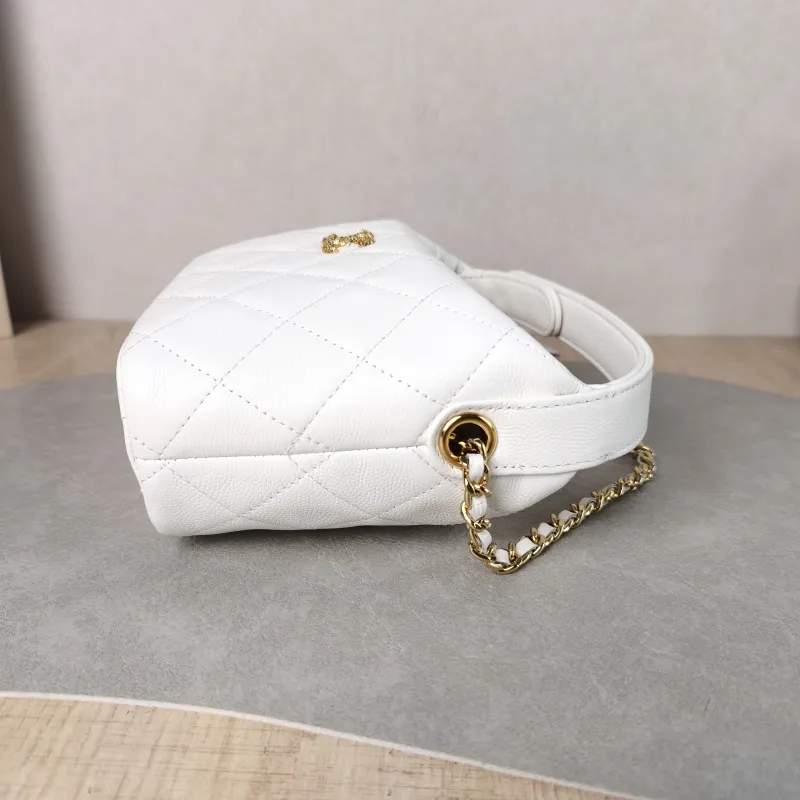 Chanel Crossbody Bag Crossbody Bag White Gold-Tone Hardware Grained Calfskin One Size 21.5 × 7.5 × 19 cm — detail view 2 of 13