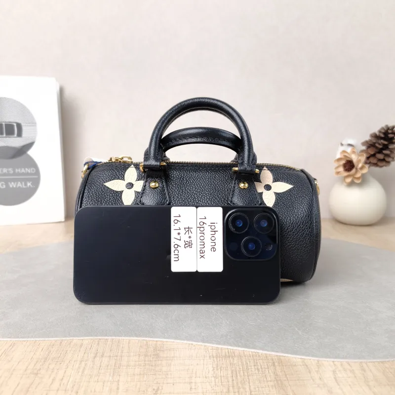 Louis Vuitton Crossbody Bag Papillon Black · White Monogram Empreinte Embossed Calfskin BB 20 × 10 × 10 cm — cover view 2 of 5