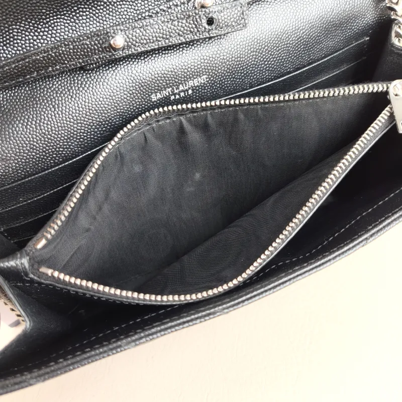 SAINT LAURENT Shoulder Bag CASSANDRE ENVELOPE Black Calfskin One Size 22.5 × 4 × 14 cm — detail view 5 of 10