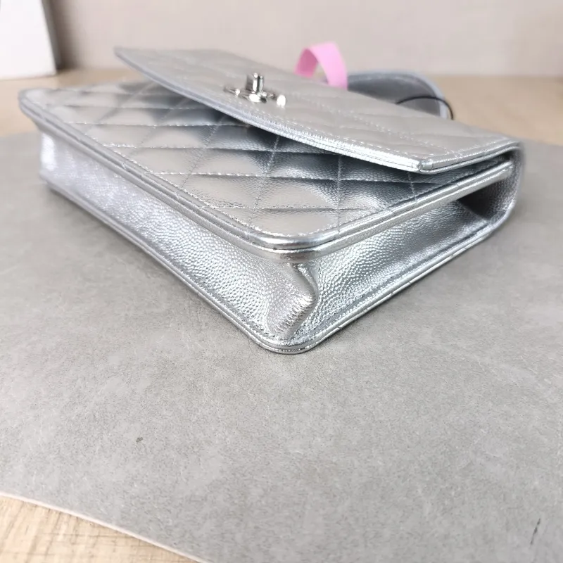 Chanel Backpack Backpack Silver Grained Calfskin One Size 18.2 × 5 × 14 cm — detail view 2 of 14