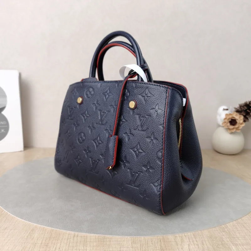 Louis Vuitton Top Handle Bag Montaigne Blue Calfskin 25 × 10 × 20 cm — cover view 4 of 6