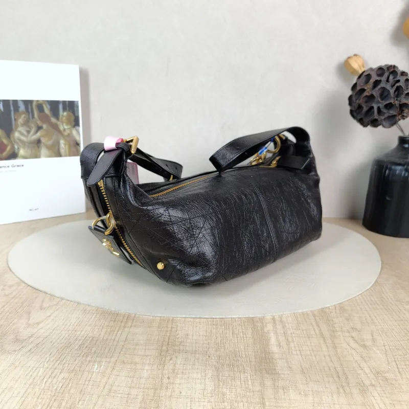DIOR Shoulder Bag D-Journey Shoulder Bag Hobo Black Calfskin Small 25.5 × 14 × 14.5 cm — cover view 5 of 5