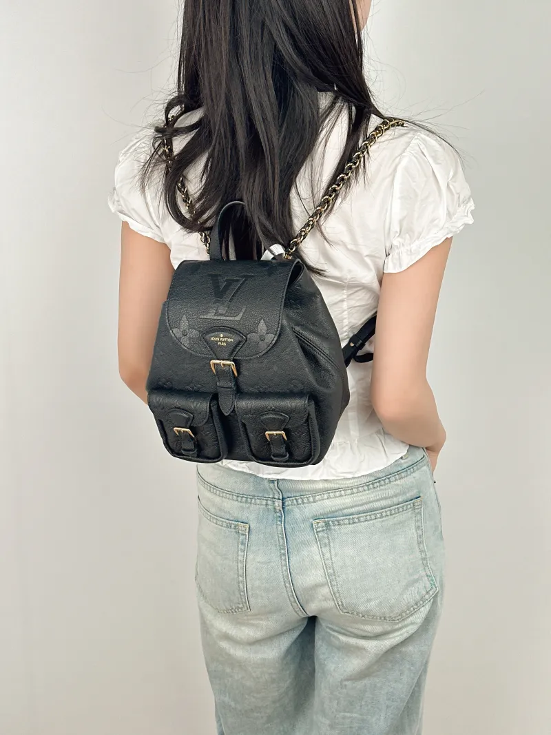 Louis Vuitton Backpack Backup Backpack Black Calfskin One Size20 × 14 × 22 cm — on-model view 1 of 3