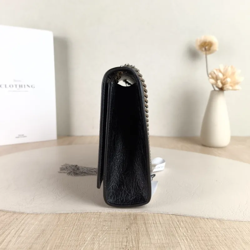 SAINT LAURENT Crossbody Bag KATE Edition Black Calfskin Medium 24 × 5.5 × 14.5 cm — detail view 6 of 10