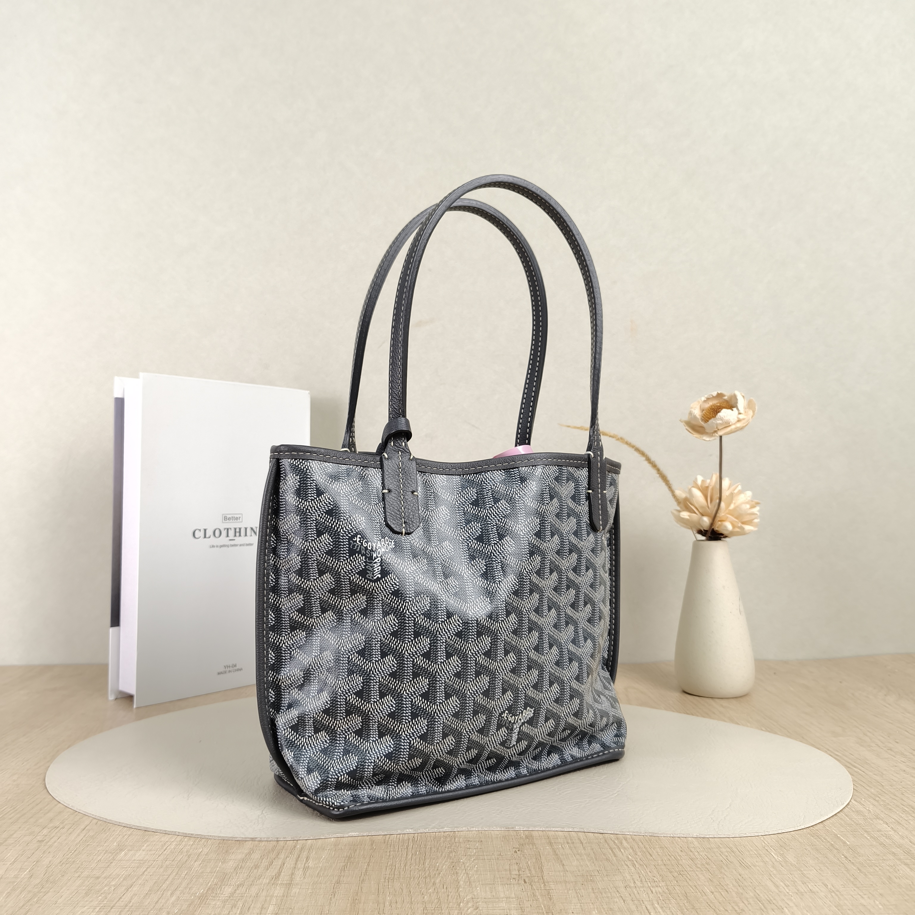 GOYARD Top Handle Bag ANJOU Shopping Tote Grey ine Canvasmini19.5 × 9 × 19.5 cm — cover view 2 of 5