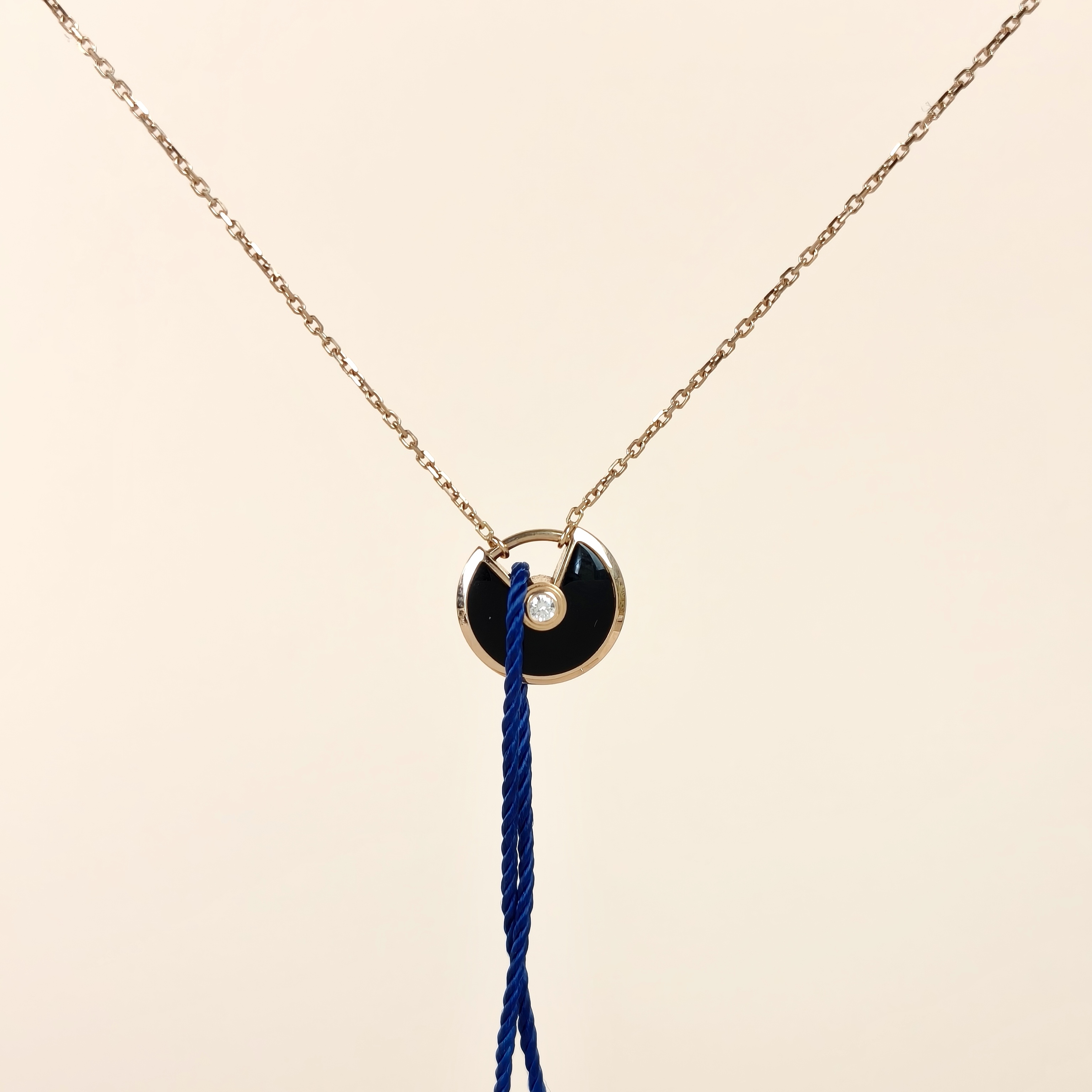 CARTIER Necklace Amulette de Necklace 18KR ose Gold Small0.12*41