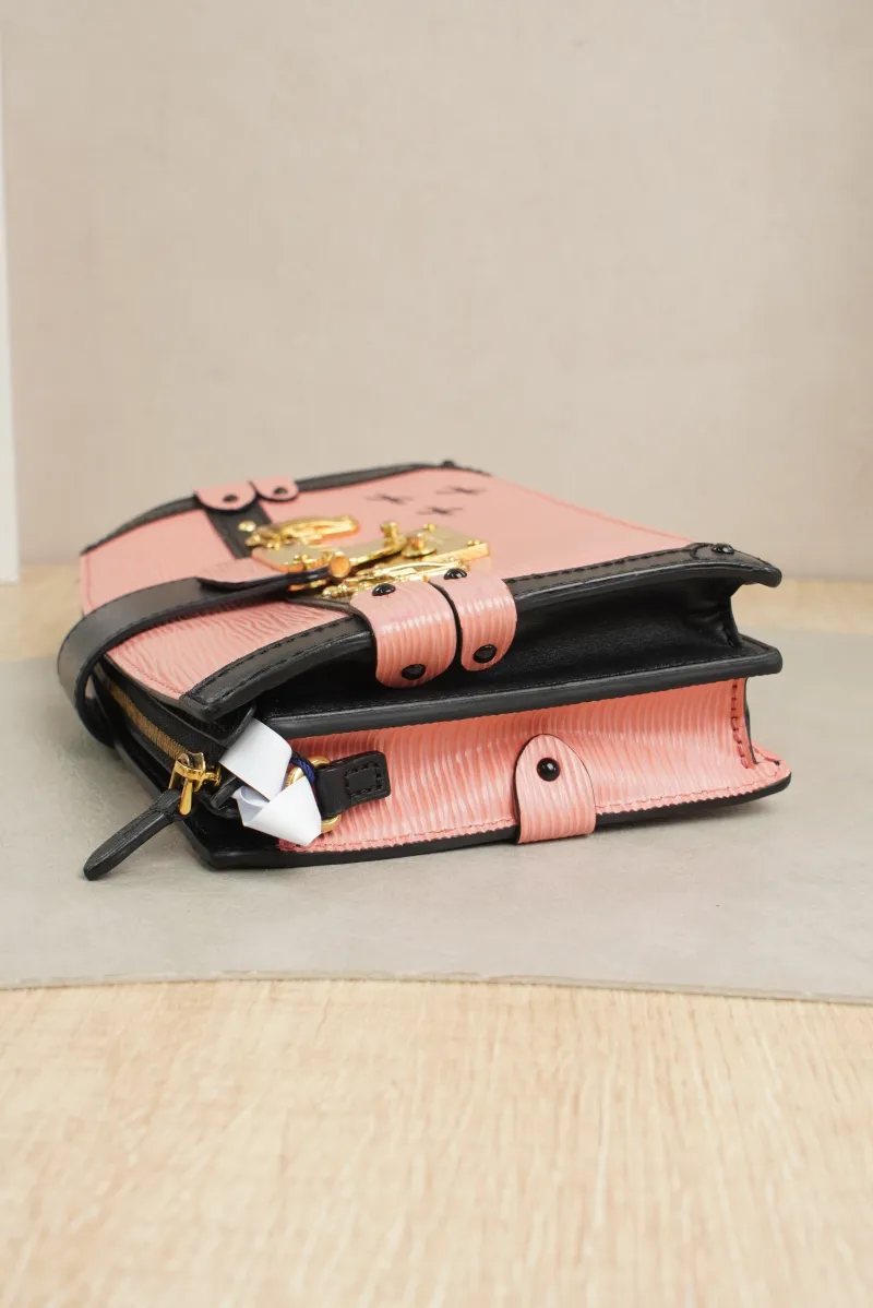 Louis Vuitton Box Pink Embossed Calfskin · Shoulder Strap · 22.5 × 6 × 15 cm — detail view 8 of 17