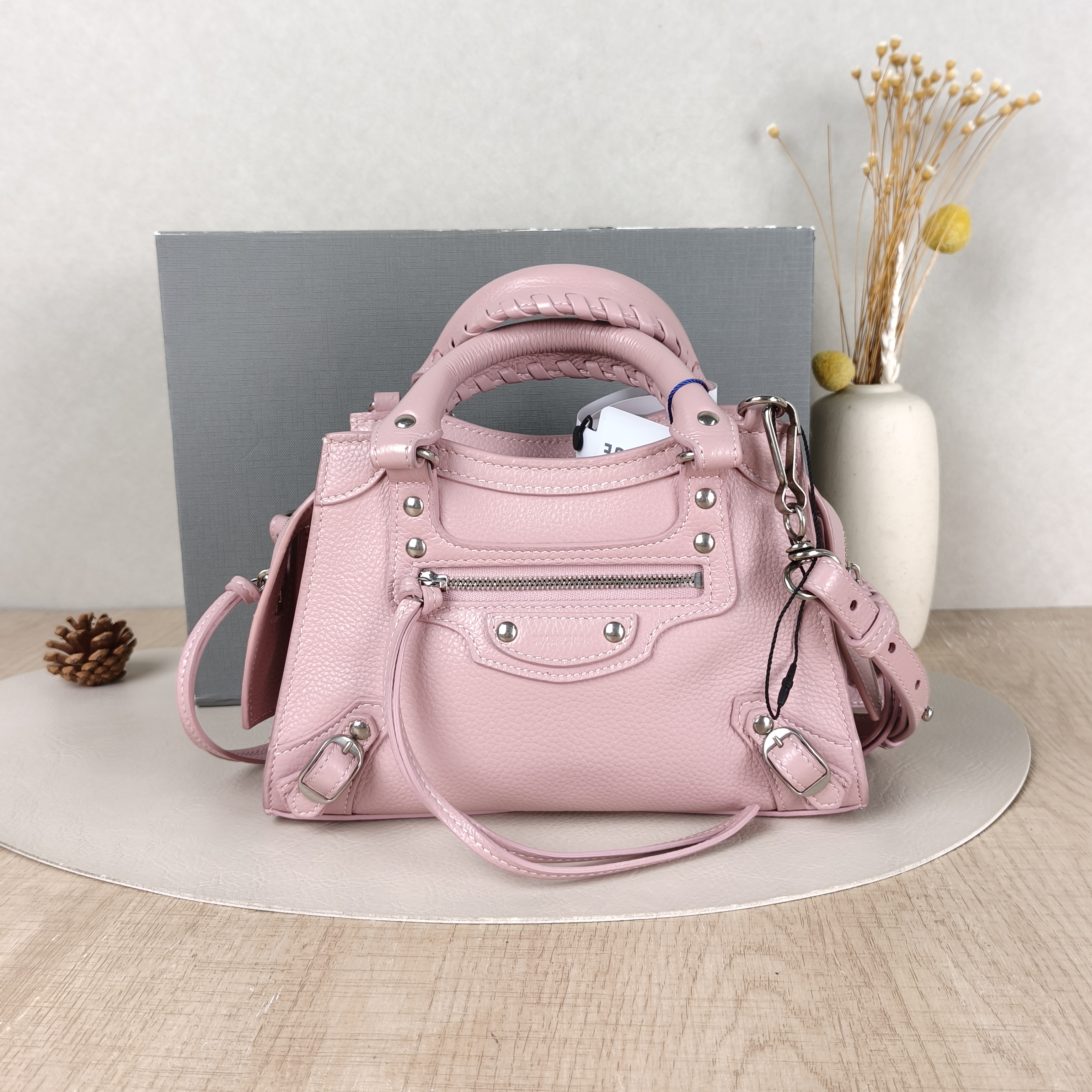 BALENCIAGA Crossbody Bagneo cagole Pink Lambskin Small22 × 9 × 14 cm — cover view 5 of 6