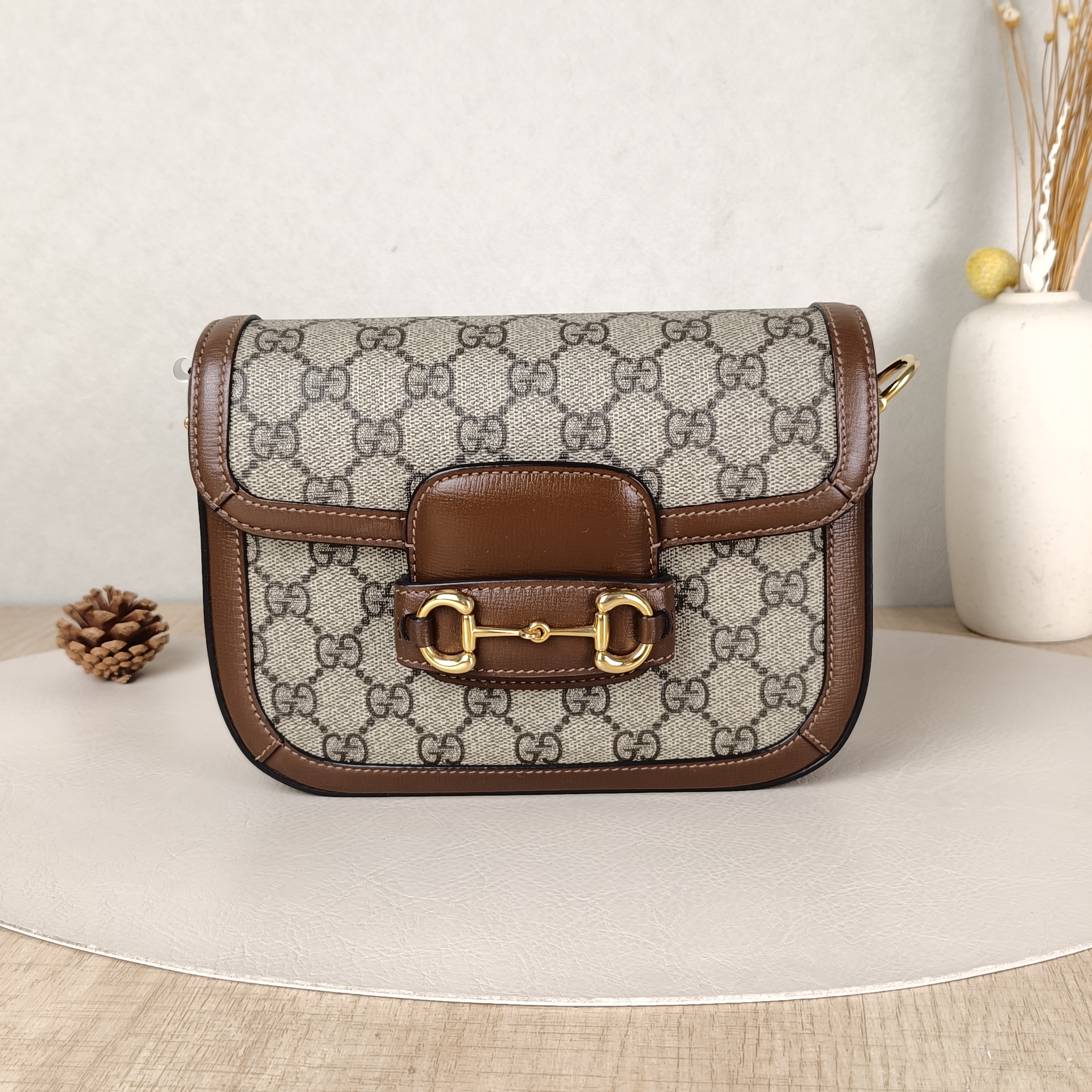 GUCCI Crossbody Bag Horsebit 1955 Horsebit Small Monogram PVC Small20.5 × 5 × 14.5 cm