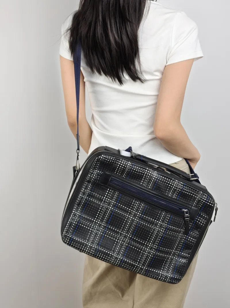 DIOR Top Handle Bag Top Handle Bag Black Calfskin 35 × 9 × 27.5 cm — on-model view 3 of 3