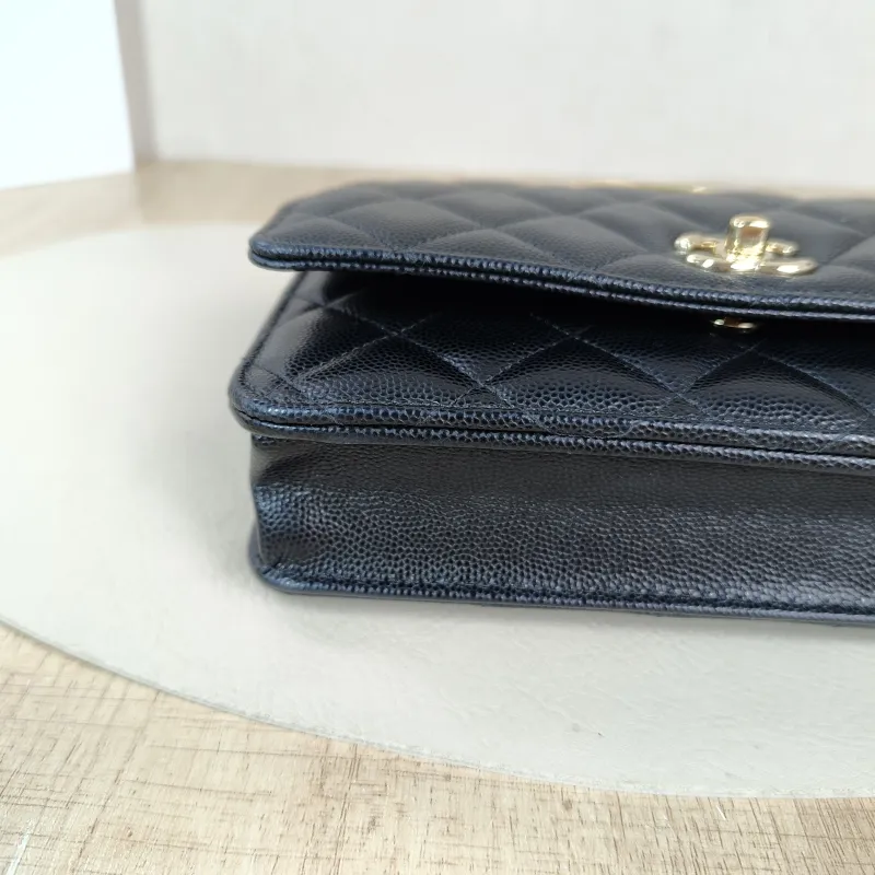 Chanel Crossbody Bag woc Black with Gold-Tone Hardware Grained Calfskin One Size 19.2 × 3.5 × 12.3 cm — detail view 7 of 14