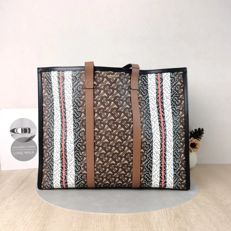 BURBERRY Top Handle Bag Tote Bag Colorblock PVC One Size43 × 15 × 34 cm
