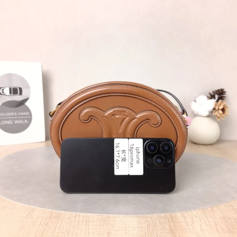 CELINE Crossbody Bag Cuir Triomphe Brown Calfskin Large 20 × 6 × 15 cm — cover view 4 of 5