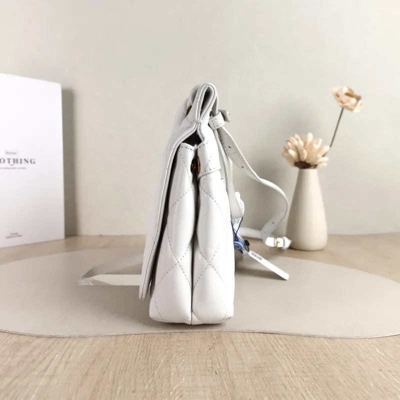 BALENCIAGA Crossbody Bag B Bag Crossbody Bag White Calfskin One Size 24 × 7 × 20 cm — detail view 10 of 12