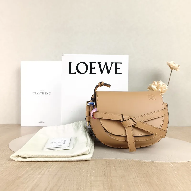 LOEWE Crossbody Bag Gate Dual Shoulder Strap Yellow Calfskin Mini 21 × 9.5 × 13 cm — cover view 4 of 6