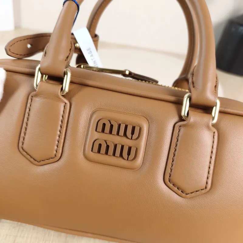 Miumiu Top Handle Bag Arcadie Collection Bowling Bag CC alfskin Medium 22 × 7.5 × 10.5 cm — detail view 10 of 11