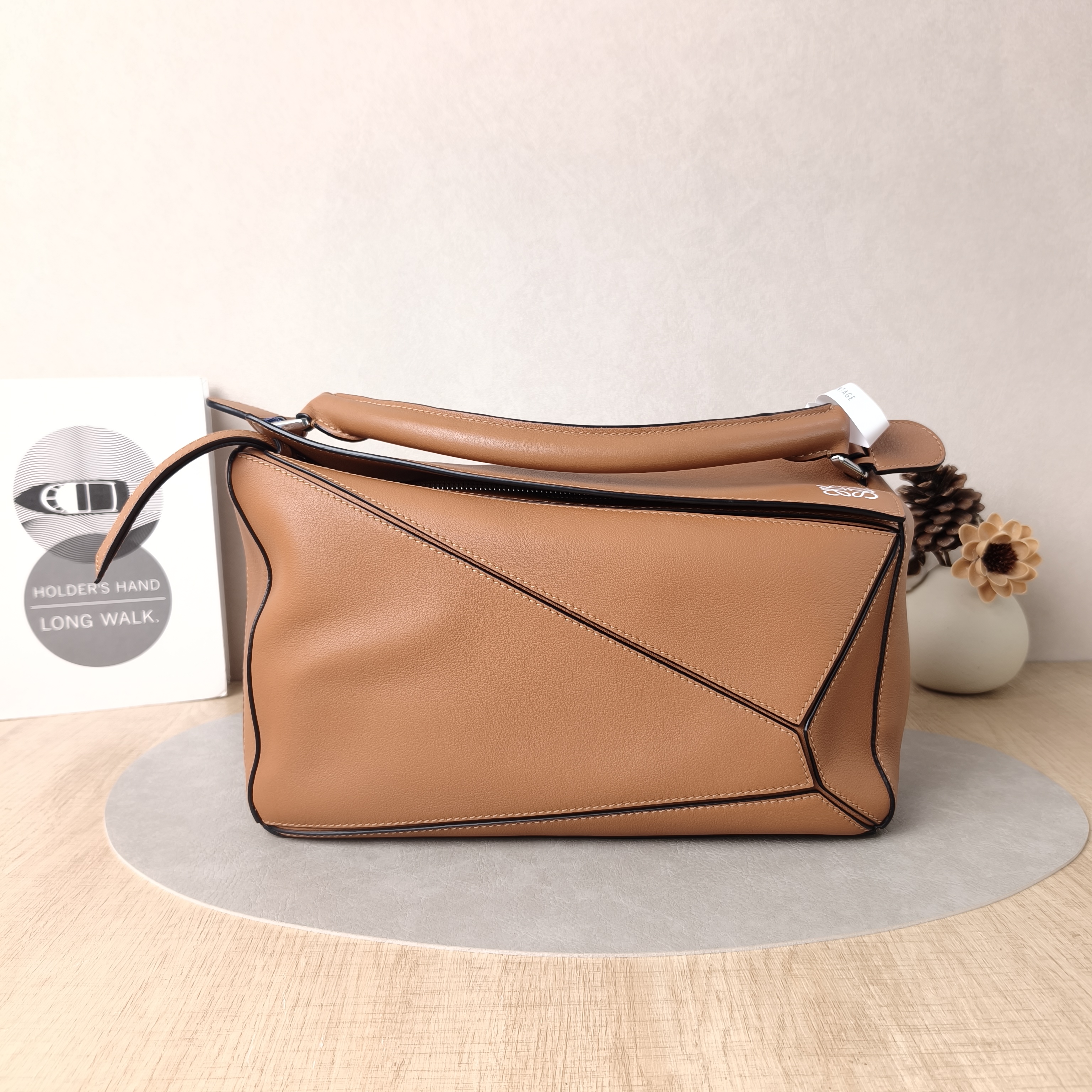 LOEWE Crossbody Bag Puzzle Brown Calfskin Medium29 × 14 × 19.5 cm