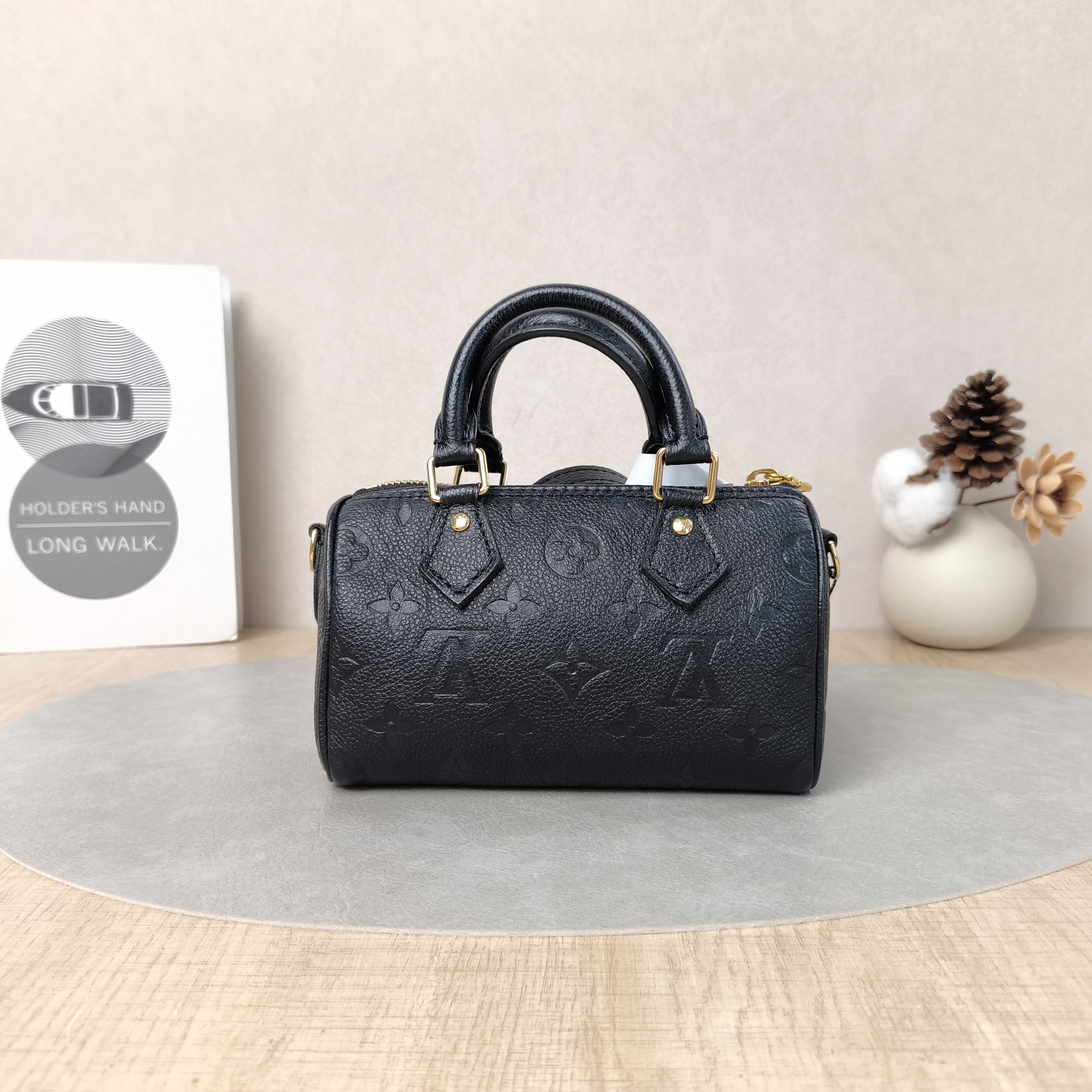 Louis Vuitton Crossbody Bag Speedy Nano Black Empreinte Embossed Calfskinnano16 × 7.5 × 10 cm