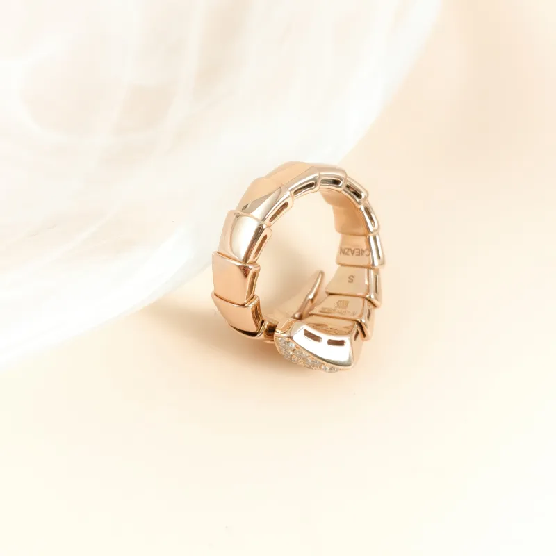 Bvlgari Ring Serpenti Viper Collection Ring Rose Gold Diamond18KR ose Gold One Size s — cover view 3 of 5